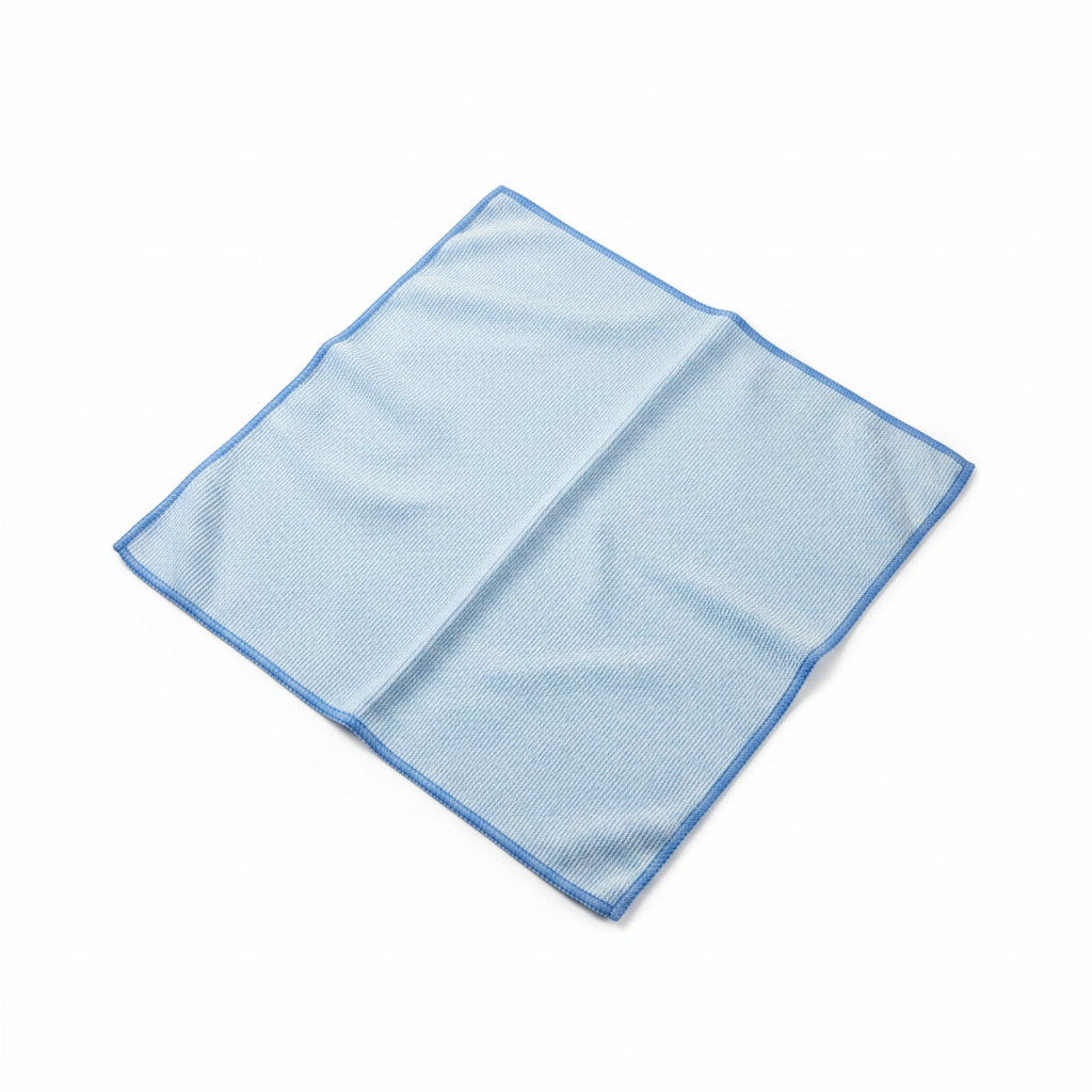 Blauw doek omgevouwen